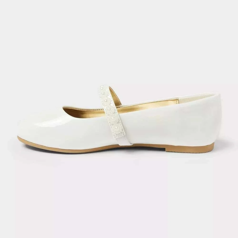 Cat & Jack Kids Brooke Ballet Flats White Size 3 New With Tags